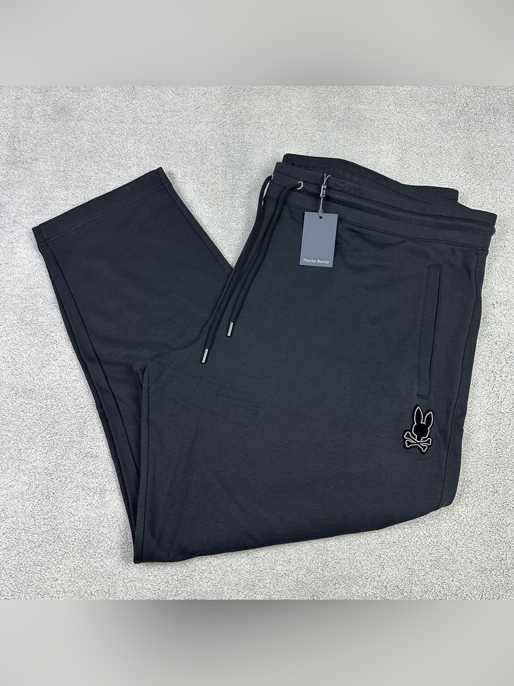 Psycho Bunny Alexander Lightweight Sweatpants Mens 4XLT Black Drawstring NEW